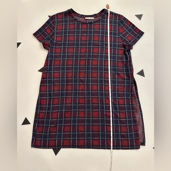 Zara Plaid Long T-Shirt - Picture 6 of 7